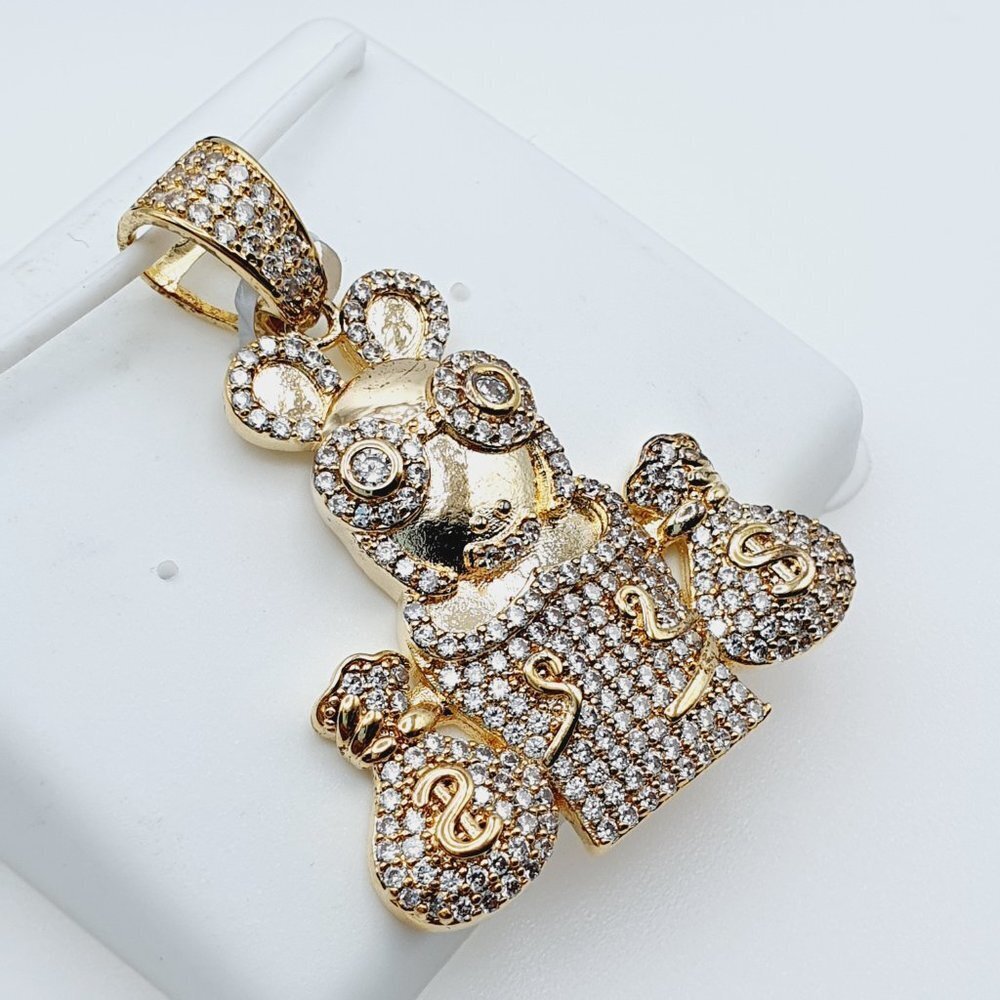 "14K Gold Plated Cubic Zircon Pendant, EVBRS360
